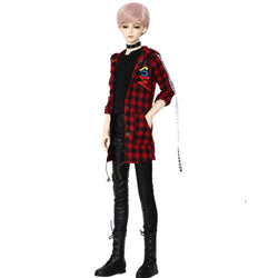 BJD Doll Boy 1/3 DIY Toys 16 Ball Jointed SD Dolls with Clothes Shoes Suit Wig Makeup for Birthday Best Gift 67Cm/26.37Inch,Blackeyeball