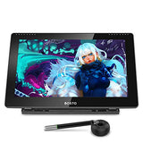 Drawing Tablet with Screen 15.6 Inch, IPS Screen Battery-Free Stylus 8192 Pressure Tilt Graphics Tablet Display Tablet for Online Teaching Design Painting, Glove and Adjustable Stand Included - 16HD