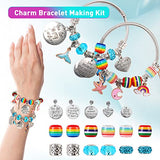 Bracelet Making Kit, Beads for Jewelry Making, Polymer Clay Beads Spacer Beads with Pendant Kit for Making Charm Bracelets Necklaces Earrings, DIY Arts and Crafts Gift for Girls Ages 4-16