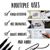 Calligraphy Brush Pens Pack of 3 Small, Medium and Large Markers for Hand Lettering, Art Drawing, Sketching, Scrapbooking, Journaling - Beginner Supplies Kit with Fadeproof Black Ink
