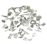 100g (70-80pcs) Mixed Charms Pendants Assorted DIY Antique Charms Pendant(100g mixed Silver)