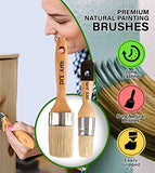 DIYARTZ 2 Piece Paint Brush Set, Perfect Chalk and Wax Paint Brush, Natural Bristles, Thick and Durable, Smooth Coverage for Furniture, Milk Paint & Stencil