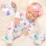 Ecore Fun 10 inch Newborn Reborn Baby Girl Doll and Clothes Set Realistic Washable Silicone Baby Doll with Soft White Elephant Pattern Clothes and Headband