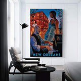 Retro Music Poster New Orleans Jazz Poster Decorative Painting Canvas Wall Art Living Room Posters Bedroom Painting 20x30inch(50x75cm)