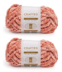 Crafted By Catherine Luxe Velvet Solid Yarn - 2 Pack, Pink, Gauge 6 Super Bulky