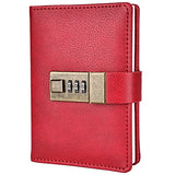 Mini Shiny Leather Combination Journal with Lock, Small Pocket Travel Locked Diary Notebook Writing Journal for Women, Men, Boys, Girls