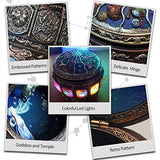 Upgraded Music Box with 12 Constellations Rotating Goddess LED lights Colorful Twinkling Resin Carved Mechanism Musical Box with Sankyo 18-Note Wind Up Signs of the Zodiac Gift For Birthday Christmas