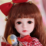 HGFDSA 1/6 BJD Doll SD Doll Simulation Doll 26Cm 10.2 Inches Doll Full Set Joint Doll Gift Package with BJD Clothes Wigs Shoes Makeup DIY Handmade Toys