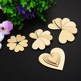 Outus 160 Pieces Christmas Blank Wood Heart Embellishments Wood Heart Slices for Wedding,