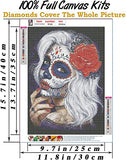 YUYONGTANG DIY Diamond Painting Kits for Adults,5D Full Round Drill Kits Sugar Skull Girl Picture Embroidery Rhinestone Painting Craft Art Craft for Home Wall Decor, (WH-D1)