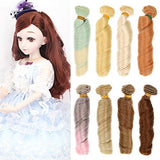 Set Of 8 Color 15x100cm BJD/SD Doll DIY Wig Lovely Long Curls Hair,DIY Wigs Hair High-temperature Wire Handmade Curly Doll Wigs Wig
