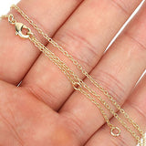 Wholesale 12 PCS 1.5MM Gold Plated Solid Brass O Chains with Extension Chains Adjustable Bulk for