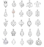 Yaoding 10pcs Mix Jewelry Making Supplies Silver Plated Bead Cage Pendant - Add Your Own Pearls,