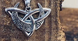Jewelry Trends Sterling Silver Celtic Triquetra Moon Goddess Trinity Knot Pendant Necklace 18"