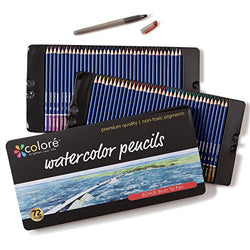 Colore Watercolor Pencils - Water Soluble Colored Pencils For Art Students & Professionals -