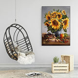 DIY 5D Diamond Painting Kits Sunflower Diamond Art by Number for Adults Full Round Drill Crystal Rhinestone Embroidery Art for Home Wall Decor - Sunflowers Diamond Painting 11.8 x 15.8 inches