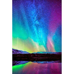 Artoree DIY 5D Diamond Painting by Number Kit for Adult, Full Drill Diamond Embroidery Kit Home Wall Decor-14x20" Aurora