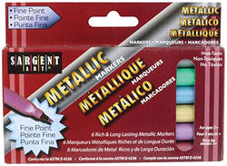 2-Pack - Sargent Art 22-1507 Liquid Metals Fine-Point Metallic Markers, 6 Count