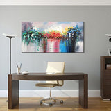 Abstract Landscape Canvas Wall Art Handmade Modern Oil Paintings Lake Scenery Picture