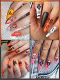 1500+ Halloween Nail Stickers Decals, TOROKOM Self-Adhesive DIY Nail Art Stickers 3D Nail Design Decals for Halloween Party, Pumpkin/Witch/Bat/Ghost/Skull Halloween Nail Decorations