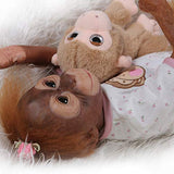 ICCQ 20 Inch Realistic Doll Soft Silicone Vinyl Newborn Babies Monkey Lifelike Handmade Toy Children Birthday Gifts