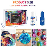 Alcohol Ink Set-24 Color High Concentrated Alcohol Ink for Epoxy Resin, Great for Resin Petri Dish Making, Epoxy Resin Art Projects, Jewelry Making, Tumbler Making (24 x 10ml)