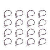 Pandahall 100PCS 304 Stainless Steel Lever Back Hoop Earrings 10x15mm, France Earring Hoop