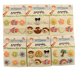 Buttons Galore BZGROUP Zoo Animals 3D Buttons - Set of 6 Cards