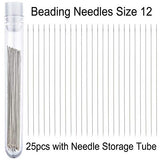 Beading Needles (Size 12) 25pc with Needle Storage Tube