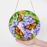 Bits and Pieces Home and Garden Décor-Artistic Butterfly Suncatcher - Hand Painted Monarch Butterfly Makes a Stunning Window Display