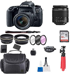 Canon EOS 77D DSLR Camera w/EF-S 18-55mm f/4-5.6 is STM Lens + Accessory Bundle + Model Electronics Cloth