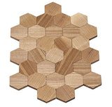 1.54" Wood Hexagon Cutout Shapes Unfinished Wood Mosaic Tile - 30 pcs