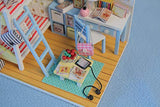By Teddy Youth Ever Miniature Children's Bedroom Model DIY Dollhouse Project Kit | Includes Lights and Furniture (Unassembled)
