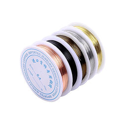 5 Rolls 5 Colors 55Yd 26Gauge Uncoated Copper Wire Tarnish Resistant Pure Dead Soft Copper Wire
