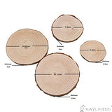 RayLineDo Unfinished Natural Wood Slices Round Log Discs with Tree Bark Wood Pieces 5-6cm Pack of 20 for DIY Craft Wedding