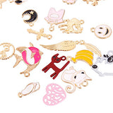 Ownsig 50pcs Mixed Alloy Enamel Charms Pendants DIY for Jewelry Making and Crafting