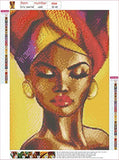 Diamond Painting Cross Stitch,5d Diamond Painting African Beauty,DIY Diamond Art Rhinestone Embroidery Cross Stitch Kits Supply Arts Craft Canvas Wall Decor Stickers Home Decor 12x16 inches