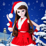 Fityle 5pcs Lovely Sleeveless Top, Dress & Hat for 1/3 BJD Dolls Christmas Clothes Accessories