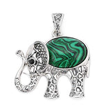 1pcs/lot 45x42mm Malachite Big Natural Stone Elephant Pendant with 10x5mm Big Hole Bail Clasp