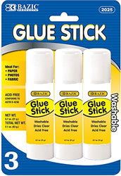BAZIC Large Glue Stick. Clear Glue Stick for Art and Office Projects (3/Pack. 21g / 0.7 Oz .)