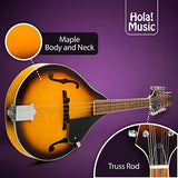 Hola! Music A Style Mandolin Instrument with Adjustable Truss-Rod Model HM-3TS, Glossy Sunburst Finish