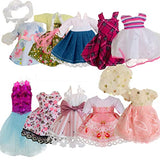 6.3" Mini Girl Dolls, includ 10 Sets Handmade Doll Clothes, 5 Sets 6.3" Mini Girl Dolls, 5 Pairs of Shoes in Rainbow Colors .