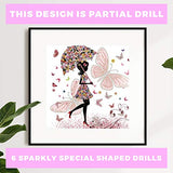 Zen 5D Partial Drill Diamond Painting Kit - Pink Umbrella (40x40cm) | Diamond Painting Kits for Adults & Kids | Easy to Read Diamond Art Kit | High Definition Gem Painting Kit | Jewel Art Tools