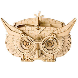 Rolife 3D Wooden Puzzle Creative Owl Box Wood Pen Pencil Container Holder Wooden Craft Kits Brain Teaser 3D Wood Puzzle for Kids Adults Best Birthday Gifts