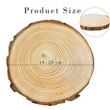 FSWCCK 4 Pack Unfinished Large Wood Slices, 7-8 Inches Round Wooden Circle with Tree Bark, Rustic Wood Slices for DIY Painting Crafts, Weddings Centerpieces Decor