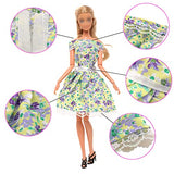 BARWA 10 Sets Doll Clothes Including 3 Sequins Dresses 3 Fashion Floral Dresses 4 Casual Outfits Tops and Pants for 11.5 inch Girl Dolls…