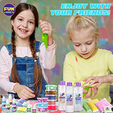Unicorn Slime Kit for Girls, FunKidz Slime Making Kits Stress Relief Toy Fluffy Cloud Foam Butter Glitter Slimes with Unicorn Charms Supplies Pack for Kids