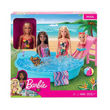 Barbie Doll, 11.5-Inch Blonde, and Pool Playset with Slide and Accessories, Gift for 3 to 7 Year Olds