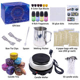 [with Melter] Candle Making Kit DIY Candle Starter Making Supplies for Adults Kids Complete with Wax Melter, Soy Wax, Wicks and More