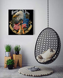 DIY 5D Diamond Painting Kits for Adults American Flag Full Drill Embroidery Paintings Rhinestone Pasted DIY Painting Cross Stitch Arts Crafts for Home Wall Decor，Eagle（12x12inch）